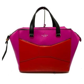 ケイトスペードニューヨーク(kate spade new york)のKate spade(ケイトスペード) ハンドバッグ - PXRU4458 ピンク×レッド×黒 リボン レザー(ハンドバッグ)