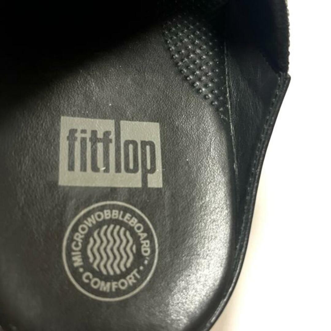 fitflop(フィットフロップ)のFitflop(フィットフロップ) サンダル EU 38 レディース - 黒 ラインストーン 化学繊維×レザー レディースの靴/シューズ(サンダル)の商品写真