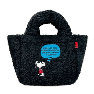 スヌーピー(SNOOPY)のスヌーピー SNOOPY ボア ランチ ミニトートバッグ BLACK(トートバッグ)