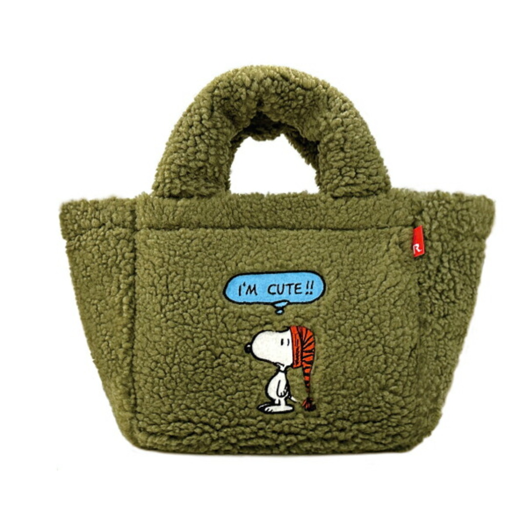 SNOOPY(スヌーピー)のスヌーピー SNOOPY ボア ランチ ミニトートバッグ KHAKI レディースのバッグ(トートバッグ)の商品写真