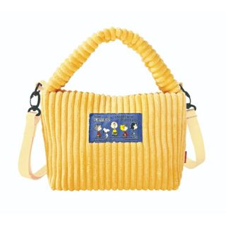 スヌーピー(SNOOPY)のスヌーピー SNOOPY コーデュロイ 2Way ショルダー ハンド バッグ YELLOW(トートバッグ)