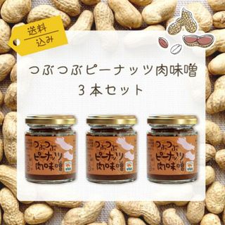 【本州限定】つぶつぶピーナッツ肉味噌3本セット　100ｇ×3本(缶詰/瓶詰)