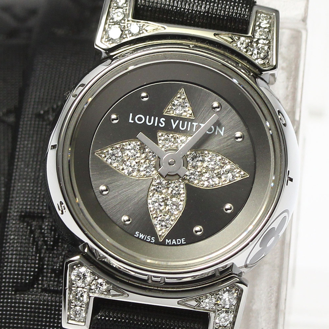 LOUIS VUITTON(ルイヴィトン)のルイ・ヴィトン LOUIS VUITTON Q151K タンブールビジュ ダイヤ クォーツ レディース 良品 箱付き_801927 レディースのファッション小物(腕時計)の商品写真
