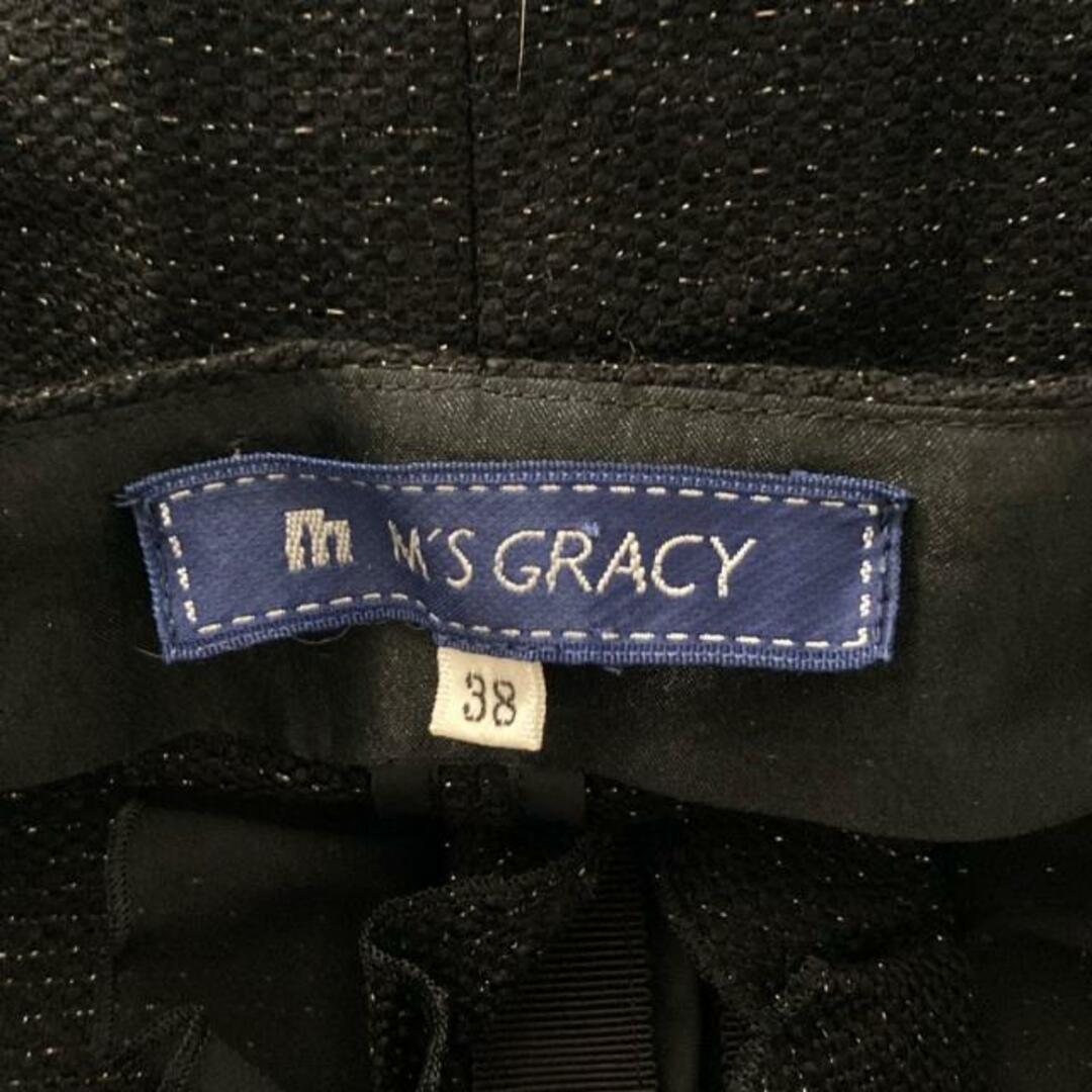 M'S GRACY(エムズグレイシー)のM'S GRACY(エムズグレイシー) カーディガン サイズ38 M レディース - 黒 長袖/フリル/ラメ/シースルー レディースのトップス(カーディガン)の商品写真