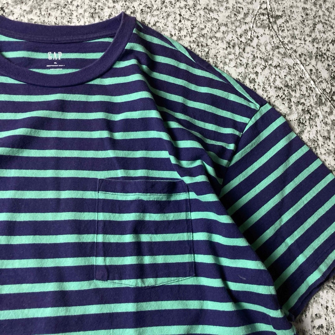 GAP(ギャップ)の【グッドレギュラー】GAP ヘビーウェイト　ボーダー　S/SポケットTシャツ メンズのトップス(Tシャツ/カットソー(半袖/袖なし))の商品写真