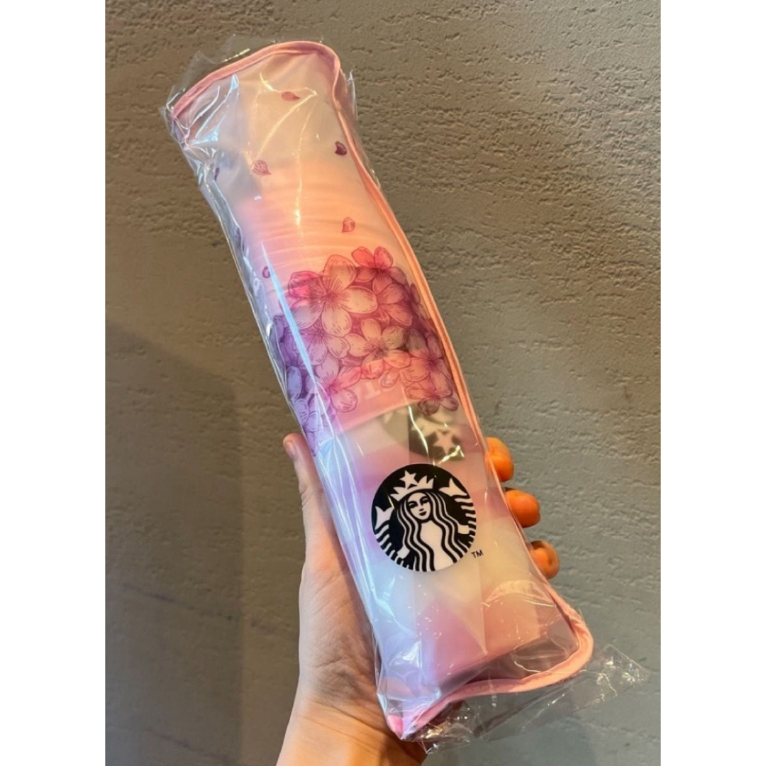 Starbucks(スターバックス)の新品.日本未発売】 スターバックス　スタバ　2024 限定　折りたたみ　傘　桜 レディースのファッション小物(傘)の商品写真