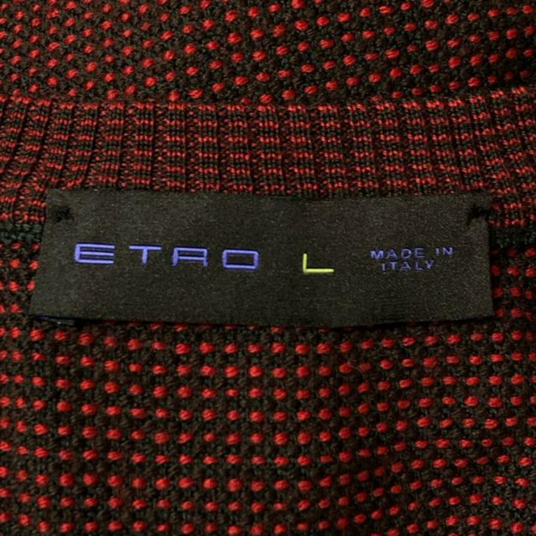 ETRO(エトロ)のETRO(エトロ) カーディガン サイズL メンズ - 黒×レッド 長袖 メンズのトップス(カーディガン)の商品写真