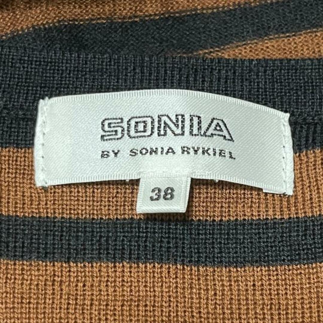 SONIA RYKIEL(ソニアリキエル)のSONIARYKIEL(ソニアリキエル) チュニック サイズ38 M レディース - ダークブラウン×黒 長袖/ボーダー/花柄/ラインストーン レディースのトップス(チュニック)の商品写真