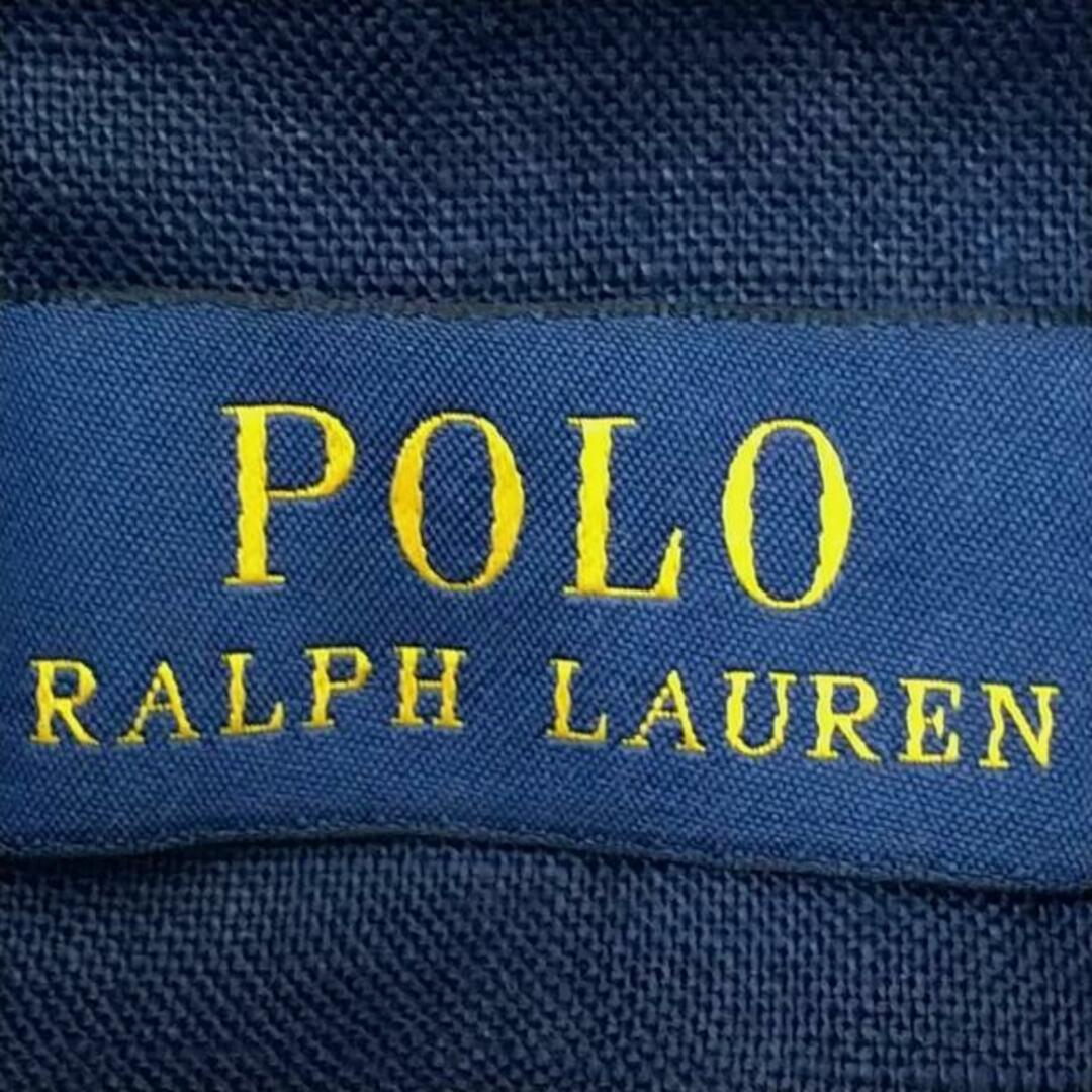 POLO RALPH LAUREN(ポロラルフローレン)のPOLObyRalphLauren(ポロラルフローレン) ワンピース サイズ0 XS レディース美品  - ダークネイビー レギュラーカラー/半袖/ロング/麻/シャツワンピ レディースのワンピース(その他)の商品写真