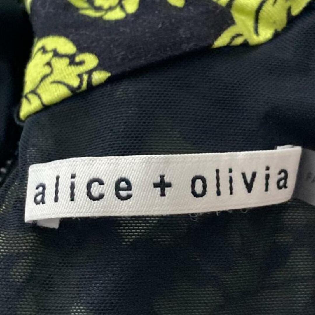 Alice+Olivia(アリスアンドオリビア)のalice+olivia(アリスオリビア) ワンピース レディース - 黒×イエロー ハイネック/長袖/ひざ丈/花柄 レディースのワンピース(その他)の商品写真