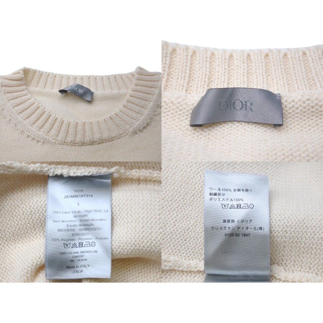 Dior(ディオール)の極美品 Dior x Cactus Jack ディオール カクタスジャック セーター TRAVIS SCOTT サイズL アイボリー 283M661AT314 中古 60792 レディースのトップス(ニット/セーター)の商品写真