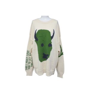 ディオール(Dior)の極美品 Dior x Cactus Jack ディオール カクタスジャック セーター TRAVIS SCOTT サイズL アイボリー 283M661AT314 中古 60792(ニット/セーター)