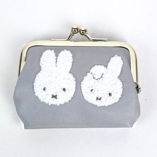 ミッフィー(miffy)のミッフィー miffy ミッフィー＆ダーン がま口財布 グレー フェイスサガラシリーズ(財布)