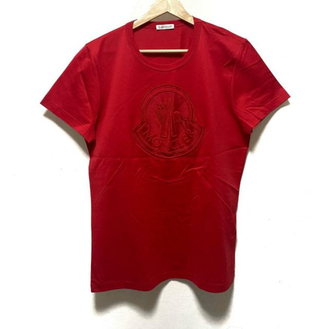 MONCLER(モンクレール) 半袖Tシャツ サイズ34 S メンズ新品同様 T-SHIRT GIROCOLLO レッド クルーネック