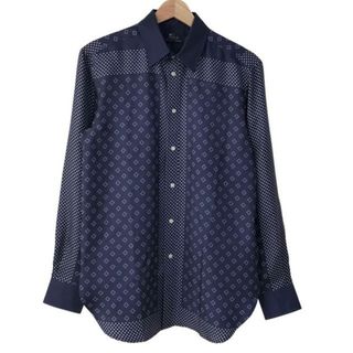 ポロラルフローレン(POLO RALPH LAUREN)のPOLObyRalphLauren(ポロラルフローレン) 長袖シャツ サイズ4 XL メンズ美品  - ネイビー×白 シルク/ドット柄(シャツ)