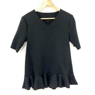 ADORE(アドーア) チュニック サイズ38 M レディース美品  - 531-2170515 黒 半袖/ドライストレッチフリルヘムトップス