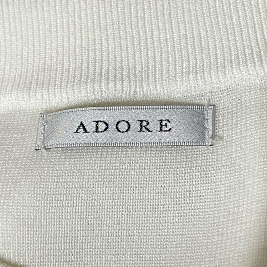 ADORE(アドーア)のADORE(アドーア) 半袖セーター サイズ38 M レディース美品  - 531-8170401 白 プラスコットンバックリボンニット レディースのトップス(ニット/セーター)の商品写真