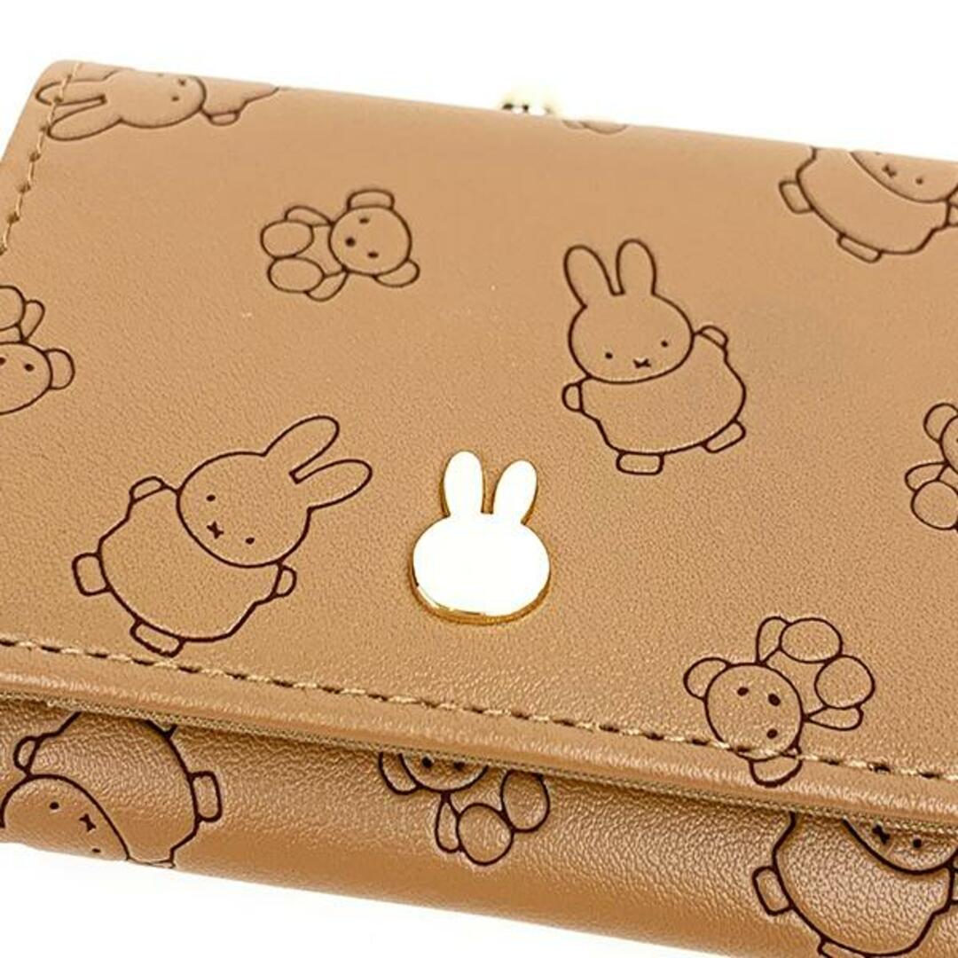 miffy(ミッフィー)のミッフィー コンパクト財布 エンボスくま ウォレット ミニサイズ ブラウン レディースのファッション小物(財布)の商品写真