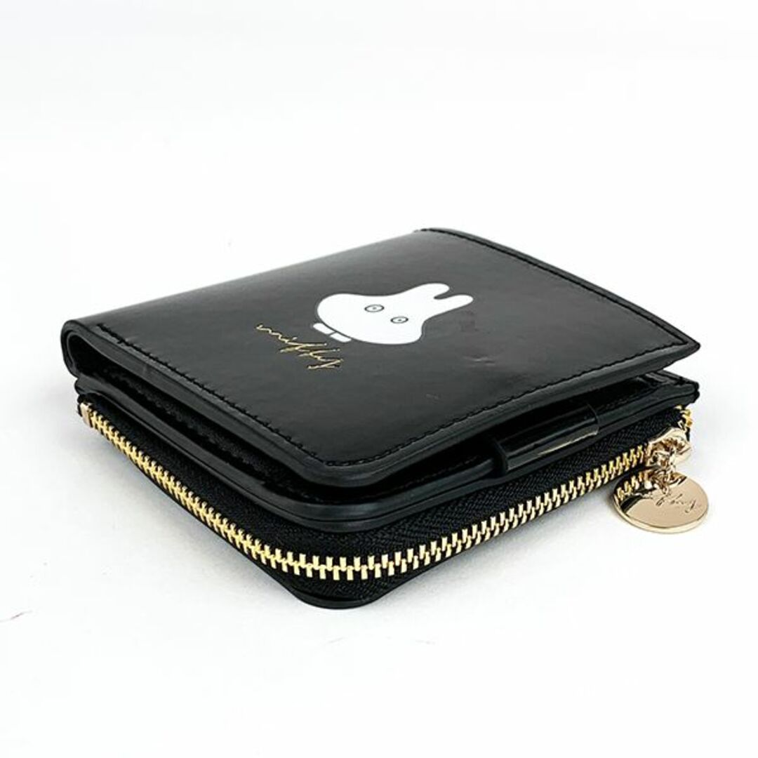 miffy(ミッフィー)のミッフィー miffy スウィートチョコレートシリーズ  2つ折り財布 BK サイフ ケース 小物入れ 二つ折り ブラック(MCOR) レディースのファッション小物(財布)の商品写真
