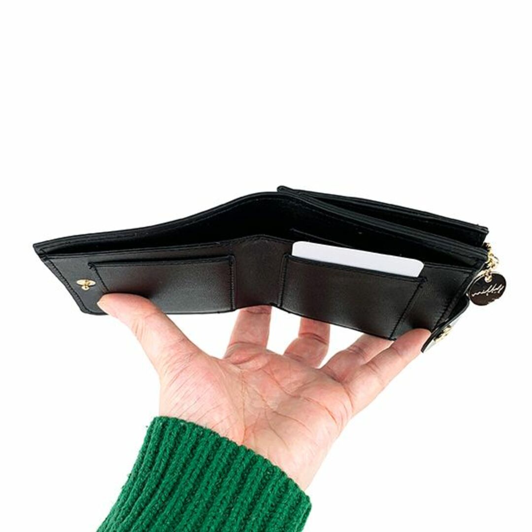 miffy(ミッフィー)のミッフィー miffy スウィートチョコレートシリーズ  2つ折り財布 BK サイフ ケース 小物入れ 二つ折り ブラック(MCOR) レディースのファッション小物(財布)の商品写真