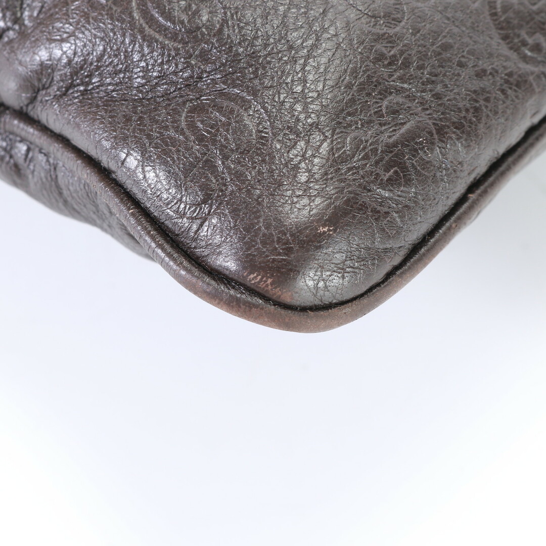 Gucci(グッチ)の美品 グッチ グッチシマ 201446 レザー ショルダーバッグ 斜め掛け メッセンジャー 通勤 ブラウン 茶色 紳士 A4 メンズ EFM Q1-8 メンズのバッグ(ショルダーバッグ)の商品写真