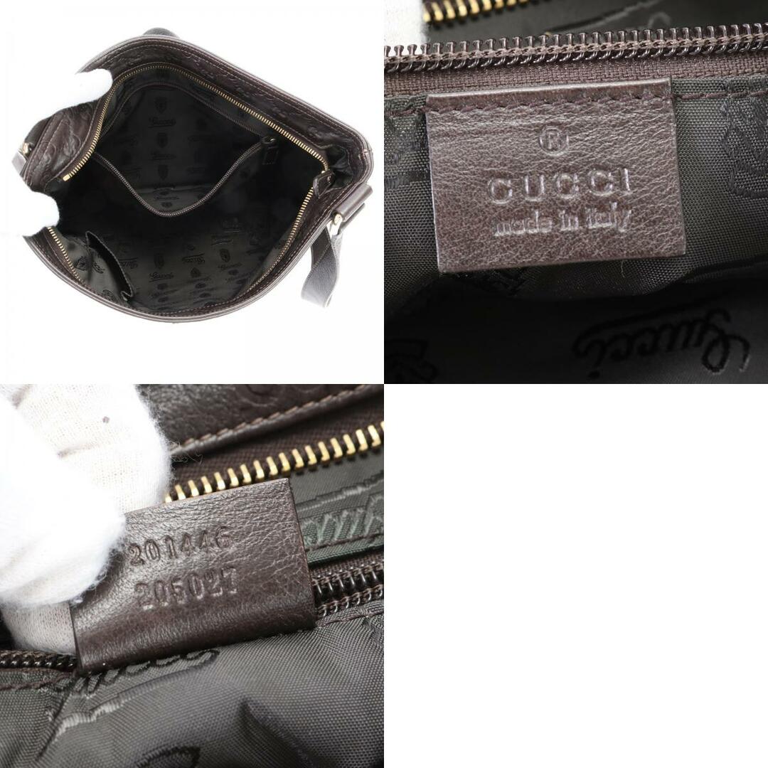 Gucci(グッチ)の美品 グッチ グッチシマ 201446 レザー ショルダーバッグ 斜め掛け メッセンジャー 通勤 ブラウン 茶色 紳士 A4 メンズ EFM Q1-8 メンズのバッグ(ショルダーバッグ)の商品写真