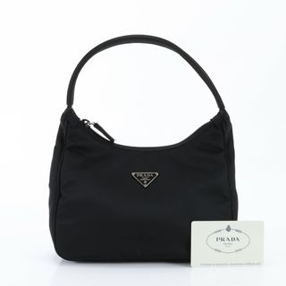 プラダ(PRADA)の極美品 プラダ ギャランティ付 テスート ナイロン 三角ロゴ MV519 ハンドバッグ トート ブラック 黒 レディース ERM Q6-7(ハンドバッグ)