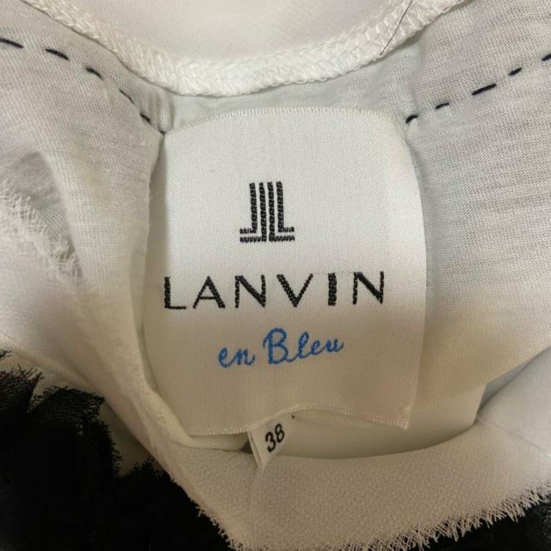 LANVIN en Bleu(ランバンオンブルー)のLANVIN en Bleu(ランバンオンブルー) 半袖カットソー サイズ38 M レディース - 白×黒 フリル レディースのトップス(カットソー(半袖/袖なし))の商品写真