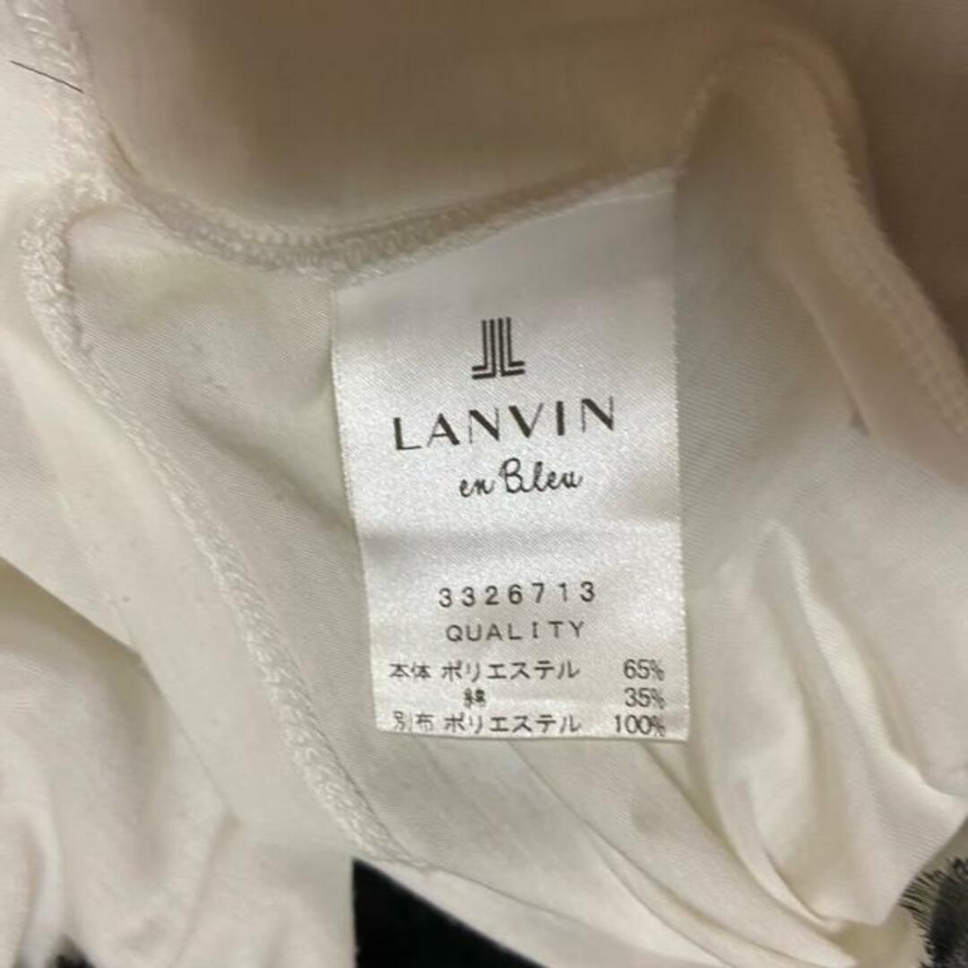 LANVIN en Bleu(ランバンオンブルー)のLANVIN en Bleu(ランバンオンブルー) 半袖カットソー サイズ38 M レディース - 白×黒 フリル レディースのトップス(カットソー(半袖/袖なし))の商品写真