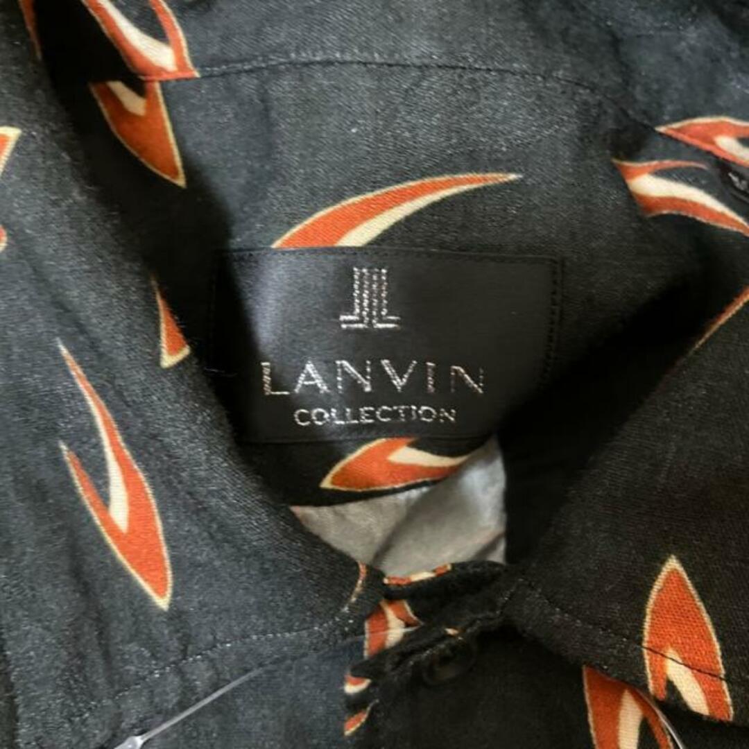 LANVIN COLLECTION(ランバンコレクション)のLANVIN COLLECTION(ランバンコレクション) 半袖シャツ サイズM メンズ - 黒×オレンジ×アイボリー メンズのトップス(シャツ)の商品写真