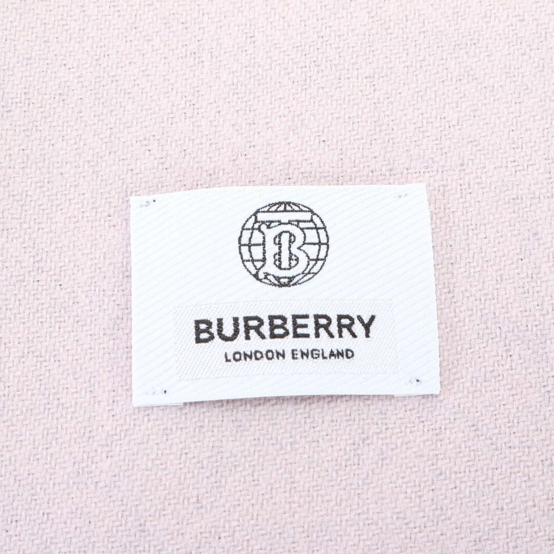 BURBERRY(バーバリー)の極美品 バーバリー ロゴ フリンジ マフラー ネイビー × ピンク ウール ストール ショール 秋 冬 防寒具 婦人 レディース HHM Q3-3 レディースのファッション小物(マフラー/ショール)の商品写真