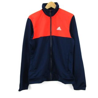 アディダス(adidas)のアディダス ジップアップジャージ トラックジャケット スポーツウエア レディース Mサイズ ネイビー×オレンジ adidas(トレーナー/スウェット)