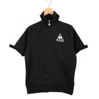 ルコックスポルティフ(le coq sportif)のルコックスポルティフ 半袖ジャージ ジップアップ スポーツウエア メンズ Mサイズ ブラック×ホワイト le coq sportif(ジャージ)