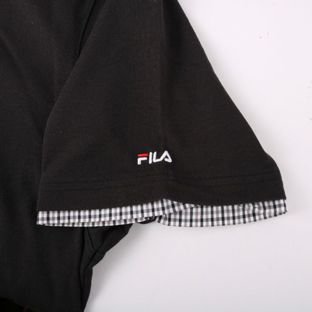 FILA(フィラ)のフィラ 半袖ポロシャツ ゴルフウエア 大きいサイズ メンズ XOサイズ ブラック FILA メンズのトップス(ポロシャツ)の商品写真