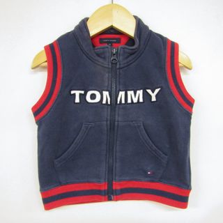 トミーヒルフィガー(TOMMY HILFIGER)のトミーヒルフィガー ジップアップベスト スウェット スエット ロゴ ベビー 男の子用 90サイズ ネイビー×レッド TOMMY HILFIGER(その他)