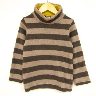 SHIPS - シップス 長袖セーター ボーダー柄 タートルネック 日本製 キッズ 男の子用 110サイズ ブラウン SHIPS