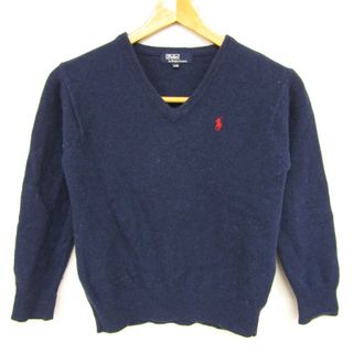 ポロバイラルフローレン 長袖セーター Vネック スクールセーター ウール キッズ 男の子用 130サイズ ネイビー Polo by Ralph Lauren(ニット)