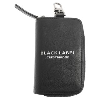 ブラックレーベルクレストブリッジ(BLACK LABEL CRESTBRIDGE)のBLACK LABEL CRESTBRIDGE ブラックレーベルクレストブリッジ ロゴプリントソフトレザーラウンドキーケース コインケース ブラック(キーホルダー)