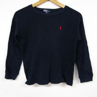 ポロバイラルフローレン 長袖Tシャツ ワッフルT ワンポイントロゴ 日本製 キッズ 男の子用 120サイズ ネイビー Polo by Ralph Lauren(Tシャツ/カットソー)