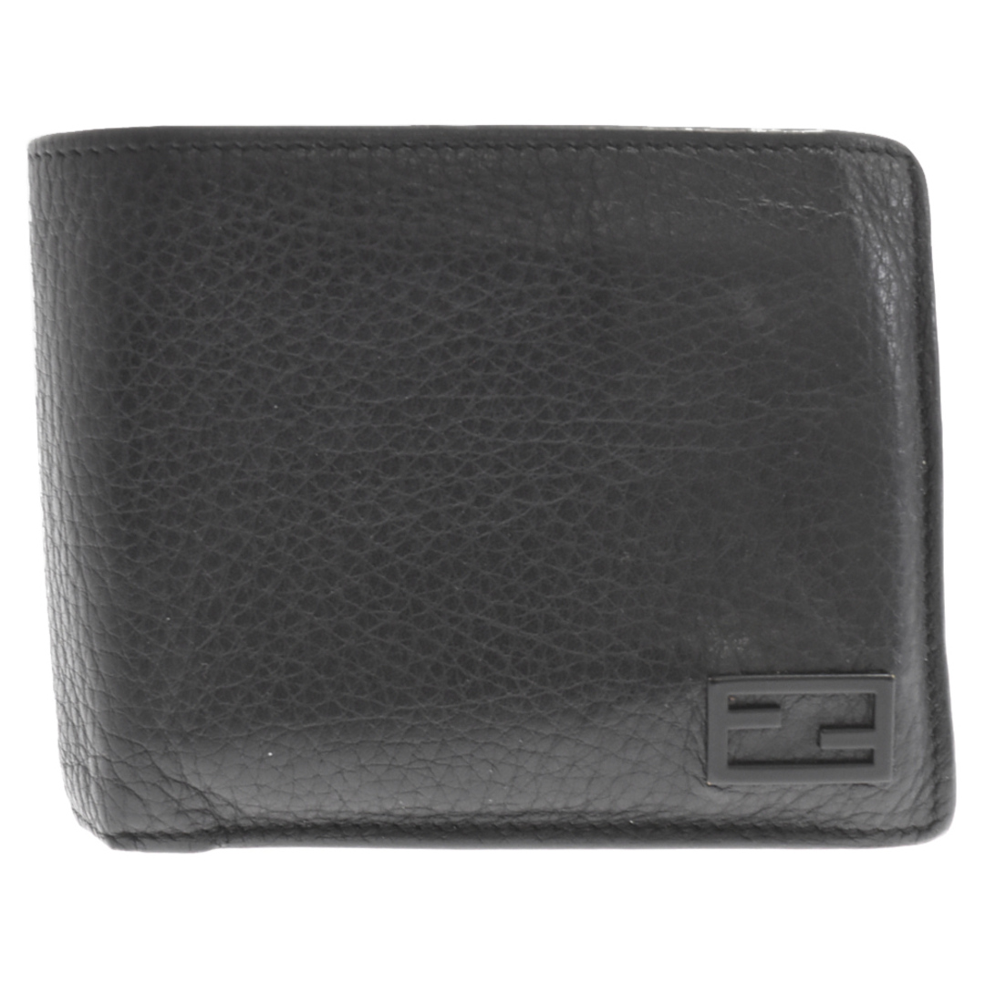 FENDI(フェンディ)のFENDI フェンディ FFロゴ レザー 二つ折り財布 7M0001-AG01-2281835 ブラック メンズのファッション小物(折り財布)の商品写真