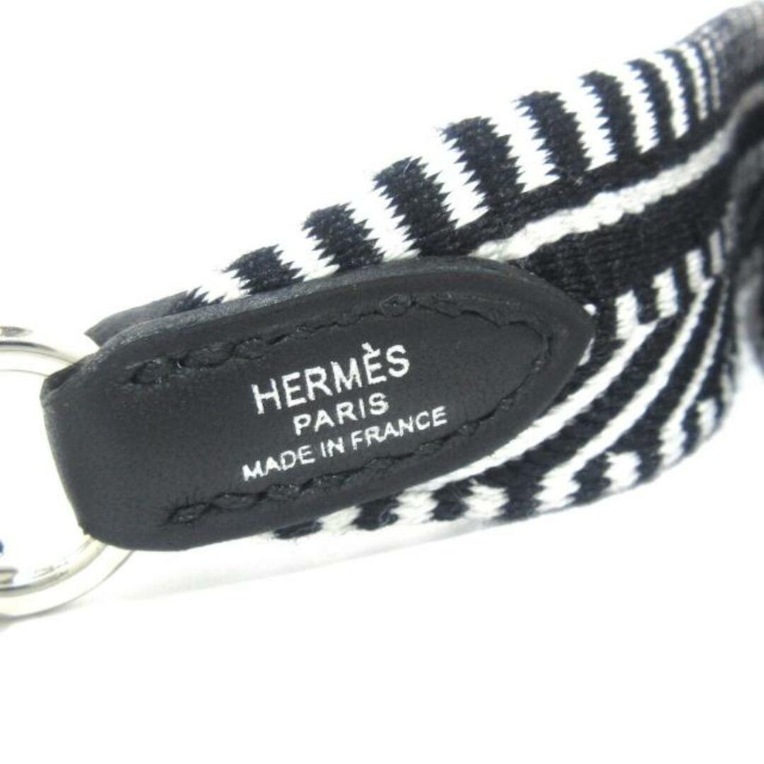 Hermes(エルメス)のHERMES(エルメス) ショルダーストラップ新品同様  バンドリエール サングル カヴァル25mm 黒×白 シルバー金具 トワル×ヴォースイフト	 レディースのファッション小物(その他)の商品写真