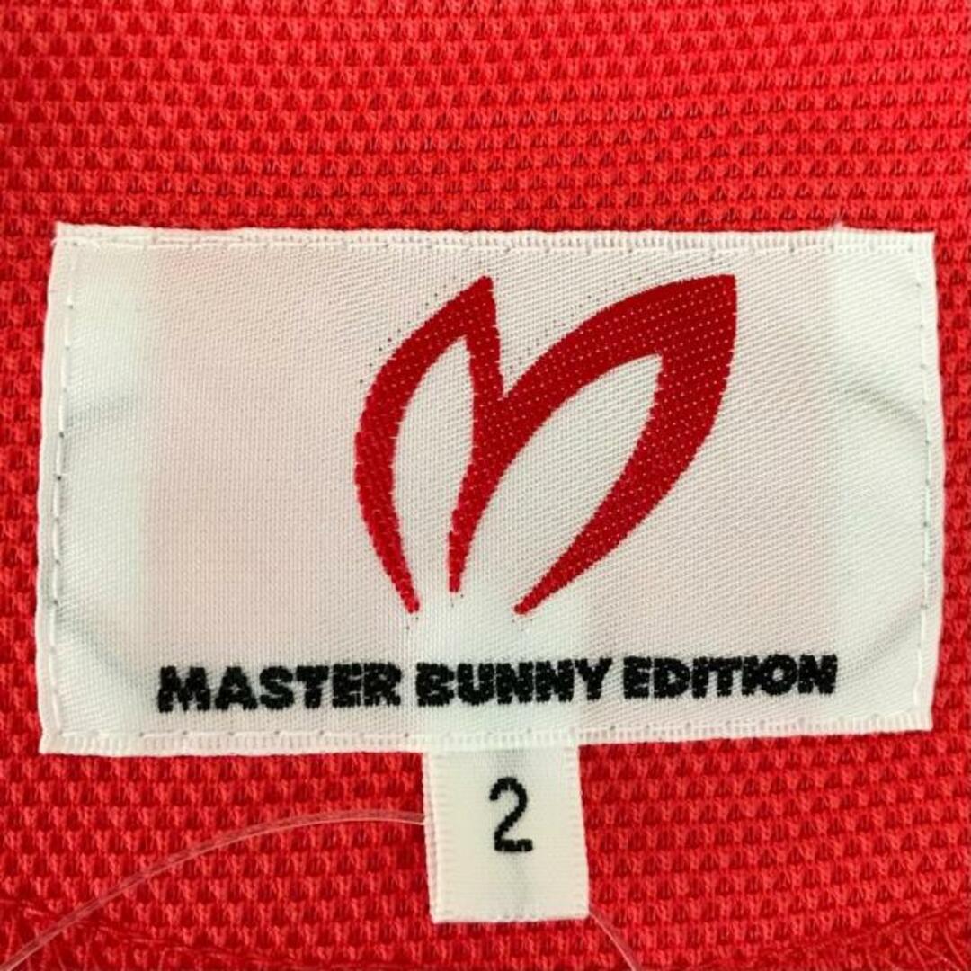 MASTER BUNNY EDITION(マスターバニーエディション) 半袖ポロシャツ サイズ2 M レディース美品  - レッド×ダークネイビー 刺繍 レディースのトップス(ポロシャツ)の商品写真
