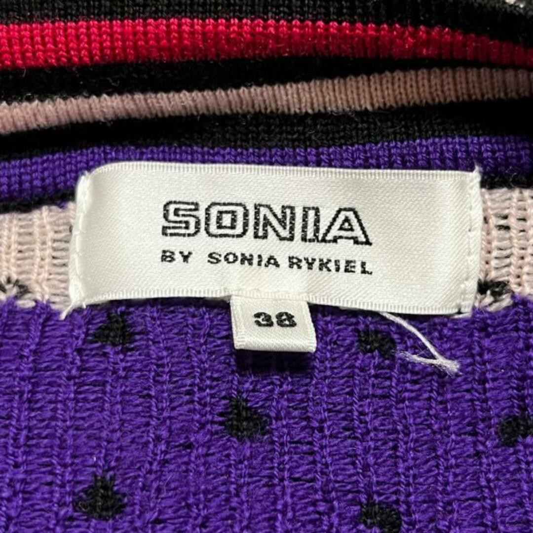 SONIA RYKIEL(ソニアリキエル)のSONIARYKIEL(ソニアリキエル) ワンピース サイズ38 M レディース - 黒×ピンク×マルチ 半袖/ひざ丈/ニット/ドット柄/ハート/SONIA by SONIA RYKIEL レディースのワンピース(その他)の商品写真