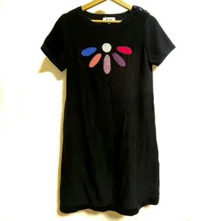 ソニアリキエル(SONIA RYKIEL)のSONIARYKIEL(ソニアリキエル) ワンピース サイズ40 M レディース - 黒 半袖/ひざ丈/SONIA by SONIA RYKIEL/ラインストーン(その他)