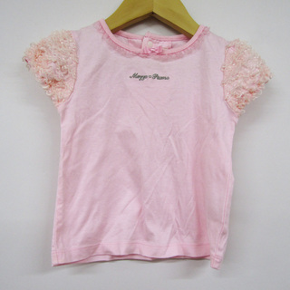 メゾピアノ 半袖Tシャツ フリル袖 日本製 ベビー 女の子用 90サイズ ピンク mezzo piano(Ｔシャツ)