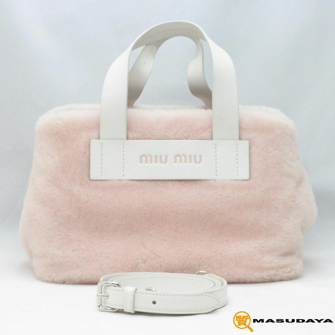 miumiu(ミュウミュウ)のミュウミュウ シープファー2Wayトートバッグ【美品】 レディースのバッグ(ショルダーバッグ)の商品写真