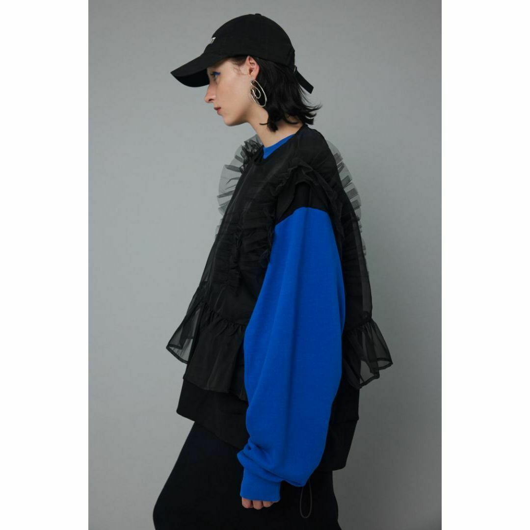 HeRIN.CYE(ヘリンドットサイ)の完売新品 HeRIN.CYE Sheer many frill vest BLK レディースのトップス(シャツ/ブラウス(半袖/袖なし))の商品写真