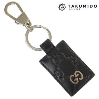 グッチ(Gucci)のグッチ キーリング グッチシマ 478136 中古 ブラック レザー GUCCI 【中古】 | バッグチャーム 鍵 レディース ファッション ブランド小物 ABライン(キーケース)