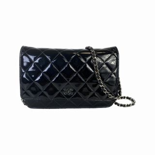 シャネル(CHANEL)のCHANEL シャネル マトラッセ チェーン エナメル／パテントレザー ショルダーバッグ ブラック A-1394(ショルダーバッグ)