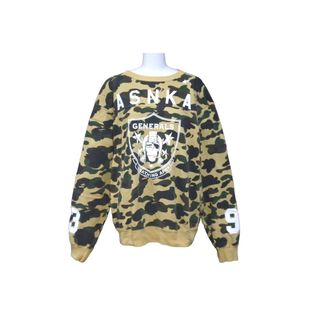 アベイシングエイプ(A BATHING APE)のA BATHING APE アベイシングエイプ スウェット ASNKA GENERALS 1st カモ柄 パット入り プリント サイズM 美品 中古 60745(トレーナー/スウェット)